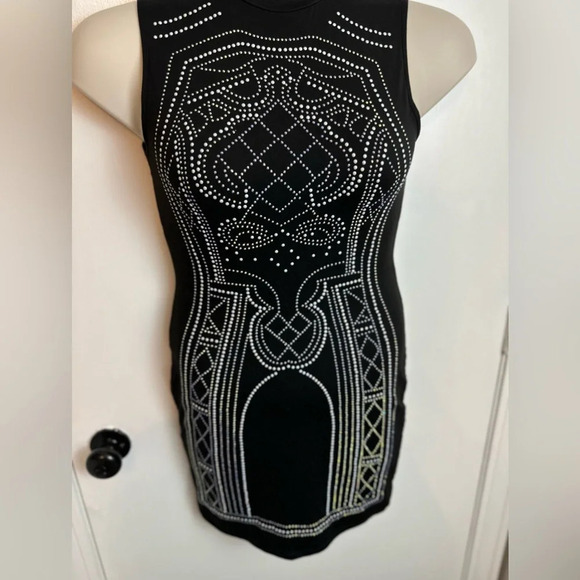Say What? Embellished Black Body Con Dress  Size Small #1407 - Picture 5 of 12
